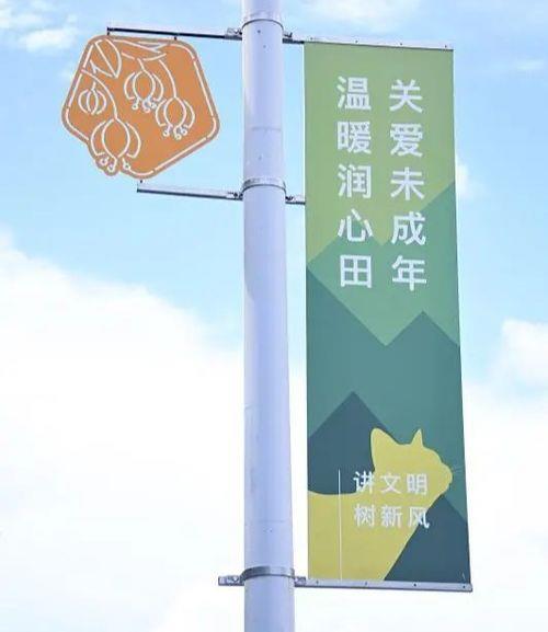 深圳燈桿旗定制、戶外電線桿燈桿道旗、雙面燈桿旗、小區(qū)燈桿廣告牌
